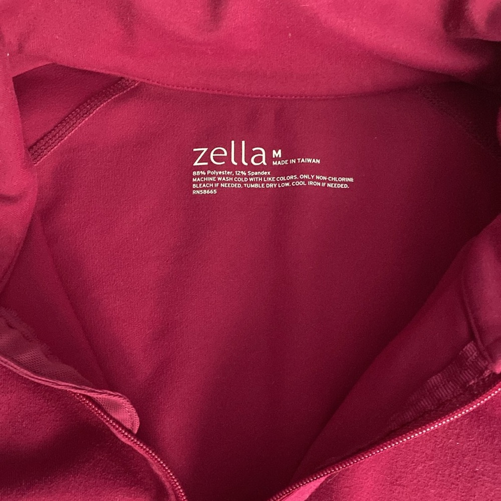 Zella half quarter 3/4 zip pullover raspberry size M - Picture 2 of 2